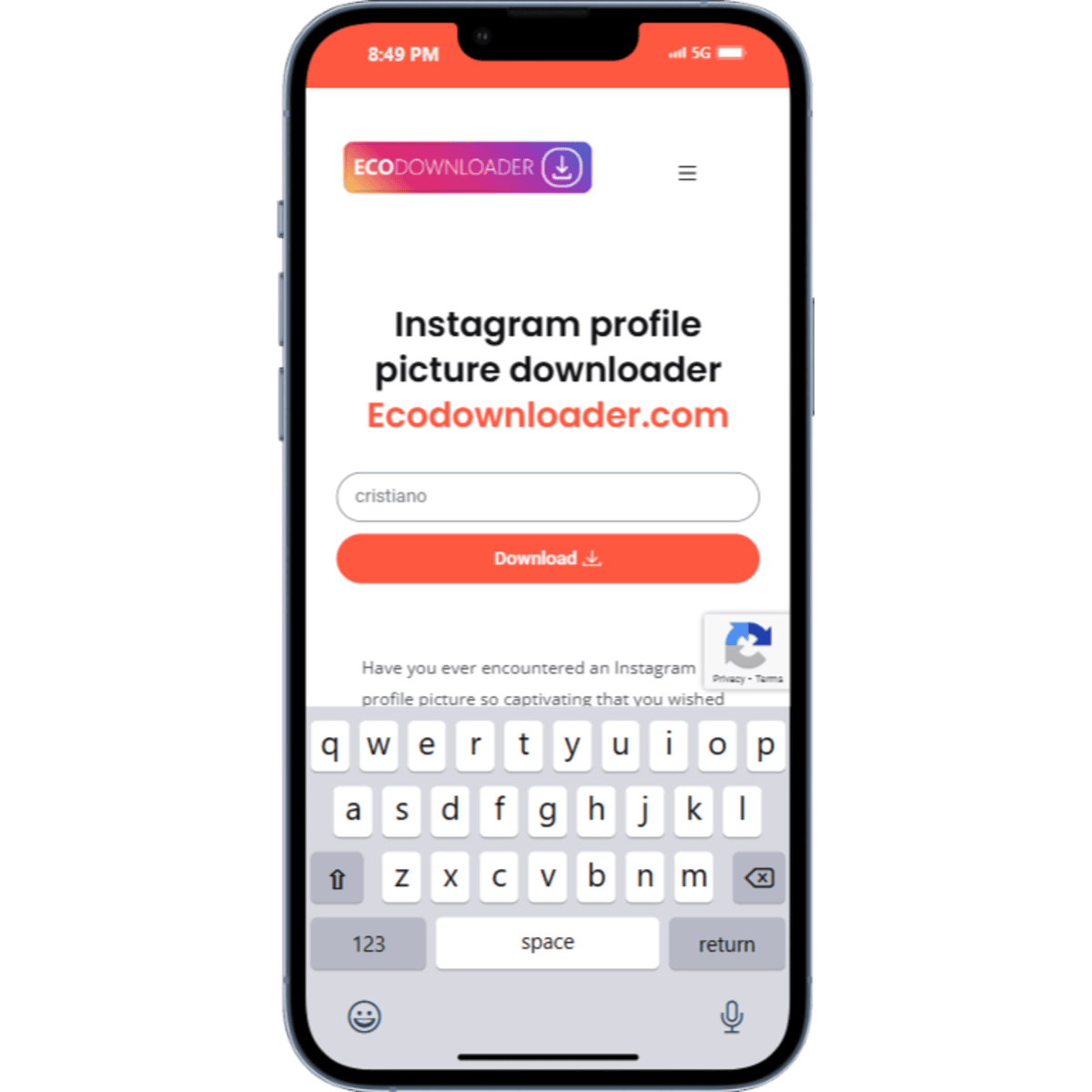 Téléchargeur de photo de profil Instagram 13 iPhone 13 PRO ecodownloader.com 1